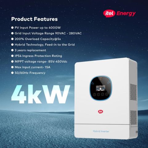 itel Energy 4kW Hybrid Solar Inverter – Powers ACs, Fridges