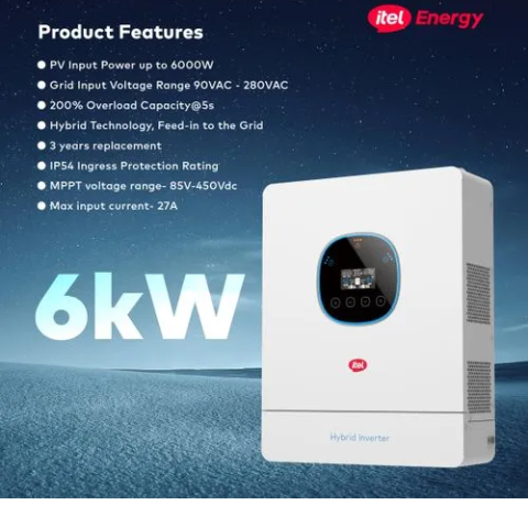 Itel 6kw Inverter Hybrid 48V IP54 1Phase IPV-6K48U 6kva